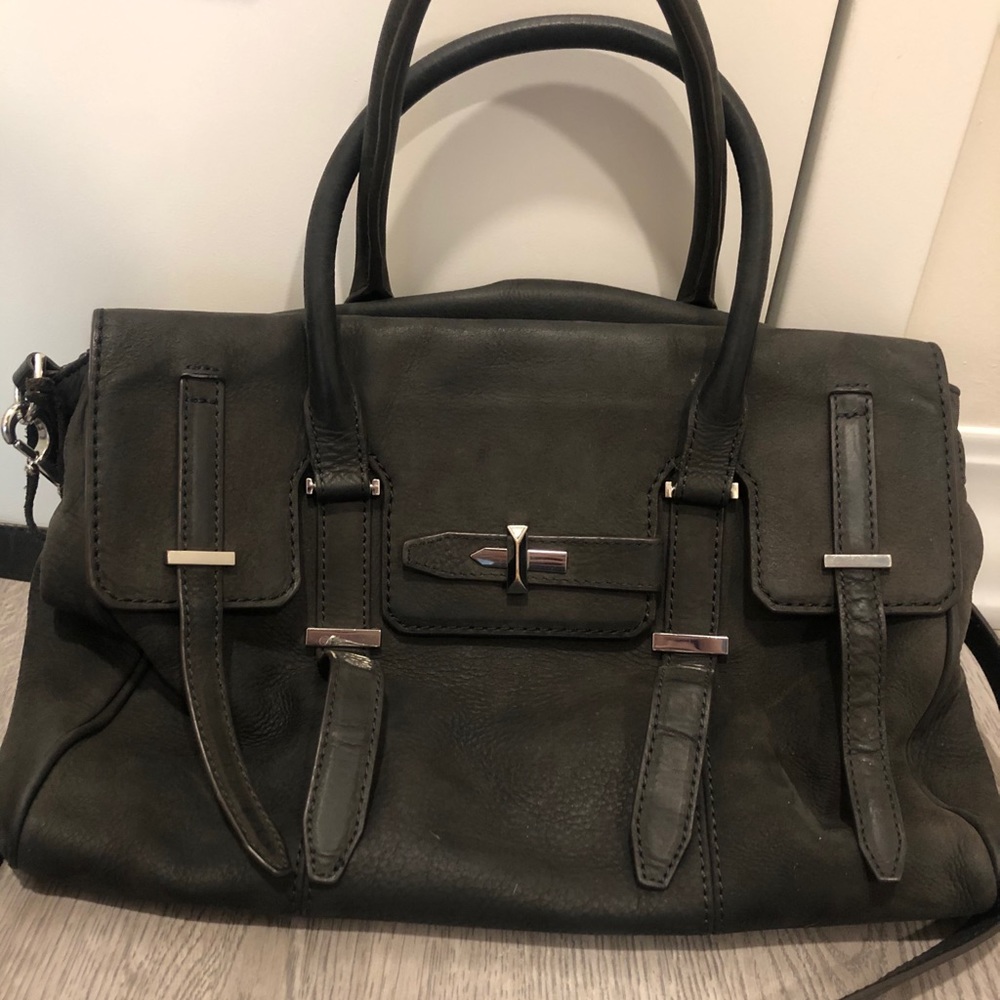 Rebecca Minkoff Navy Suede Satchel Bag